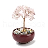 Natural Rose Quartz Chips Tree Decorations DJEW-M012-02G-1