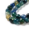 Faceted Natural Agate Beads Strands G-F447-8mm-C10A-3