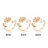 Tropical Leaf Shape Brass Micro Pave Clear Cubic Zirconia Cup Peg Ring Settings KK-T076-12G-4