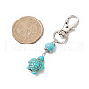 Tortoise & Round Synthetic Turquoise Pendant Decoration HJEW-JM02295-02-3