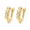 Rack Plating Brass Micro Pave Cubic Zirconia Hoop Earring Findings EJEW-C102-17G-1