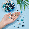 FIBLOOM 180Pcs 9 Styles Synthetic Turquoise Dyed Beads G-FI0001-21-3