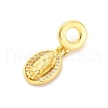 Brass Clear Cubic Zirconia European Dangle Pendants KK-D325-28G-05-2