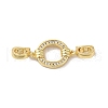 Rack Plating Brass Micro Pave Clear Cubic Zirconia Fold Over Clasps KK-A222-09G-1