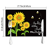 Rectangle with Sunflower Pattern Cotton Linen Cloth Table Mat AJEW-WH0196-002-2