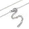 Clover Stainless Steel with Clear Cubic Zirconia Pendant Necklaces for Women NJEW-G133-01P-3