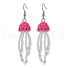 Glass Seed Beaded with Acrylic Beads & Glass Pearl Round Bead Jellyfish Dangle Earrings EJEW-MZ00435-05-2