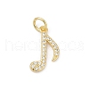 Brass Pave Cubic Zirconia Pendants KK-U062-29G-1