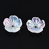 5-Petal Electroplate Acrylic Bead Caps PACR-T014-05-2