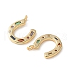 Brass Micro Pave Colorful Cubic Zirconia Charms KK-Q031-40G-02-2