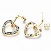 Brass Micro Pave Cubic Zirconia Dangle Stud Earrings EJEW-S208-130A-NF-3