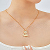Elegant Brqass Full Clear Cubic Zirconia Mini Bear Pendant Necklaces WF3918-3