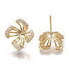 Brass Stud Earring Findings X-KK-T038-469G-2