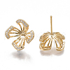 Brass Stud Earring Findings X-KK-T038-469G-2