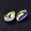 Faceted Teardrop Glass Pendants GLAA-O008-A15-3