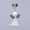 Transparent Frosted Acrylic Flower Pendants PALLOY-JF00373-06-2