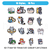HOBBIESAY 16Pcs 16 Style Cat Theme Computerized Embroidery Cloth Iron on Patches PATC-HY0001-19-2