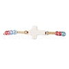 Cylinder Glass Seed Beaded Braided Bead Bracelets BJEW-MA00171-02-2