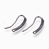 Brass Earring Hooks with Cubic Zirconia KK-P150-43B-1