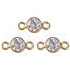 Brass Pave Cubic Zirconia Connector Charms FIND-TAC0014-46G-11