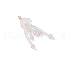 Glass Seed Beaded Jellyfish Pendants PALLOY-MZ00707-01-3