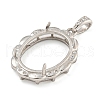 925 Sterling Silver Micro Pave Clear Cubic Zirconia Open Back Bezel Pendant Cabochon Settings STER-B005-27P-2
