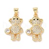 Brass Micro Pave Cubic Zirconia Pendants ZIRC-I063-13G-2