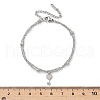 304 Stainless Steel Key Charm Chain Bracelets BJEW-M097-01B-P-5