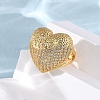 Brass Micro Pave Cubic Zirconia Adjustable Open Cuff Rings for Women RJEW-A072-02G-4