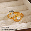 304 Stainless Steel with Crystal Rhinestone Adjustable Cuff Rings FS-WG8A0D7-01-1