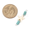 Dyed Synthetic Turquoise Starfish Rondelle Beaded Connector Charms PALLOY-JF04014-02-2