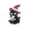 Magic Cat Metal Badge Alloy with Enamel Halloween Brooch PW-WG72375-01-1