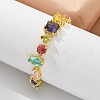 Brass Micro Pave Cubic Zirconia Link Bracelets for Women BJEW-M091-01G-1