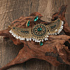 Bohemian Style Zinc Alloy & Rhinestone & Plastic Pearl Tassel Pendant Necklace & Dangle Earring FS-WG87356-08-1