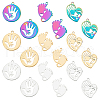 DICOSMETIC 18Pcs 9 Style 304 Stainless Steel Pendants STAS-DC0010-71-1
