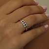 925 Sterling Silver with Cubic Zirconia Adjustable Finger Rings for Women KM1162-2-4