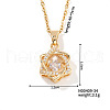 Elegant Brass Micro Pave Clear Cubic Zirconia Pendant Necklaces for Women EM4159-1-1