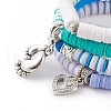 4Pcs 4 Styles Polymer Clay Heishi Beads Stretch Bracelets Sets BJEW-JB05903-2