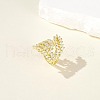 Brass Micro Pave Cubic Zirconia Open Cuff Rings for Women FS-WG08AC7-01-1
