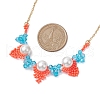 Handmade Glass Seed Beads Triangle Pendant Necklaces NJEW-MZ00062-3