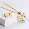 201 Stainless Steel Pendant Necklace & Stud Earring Sets FS-WGB816B-26-1