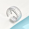 304 Stainless Steel Open Cuff Ring for Women RJEW-U014-05P-3