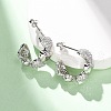 Brass Micro Pave Clear Cubic Zirconia Stud Earrings EJEW-D322-07P-01-2
