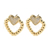 Brass Pave Cubic Zirconia Stud Earrings EJEW-M258-16G-1