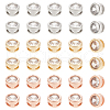 BENECREAT 30Pcs 3 Colors Rack Plating Brass Micro Pave Cubic Zirconia Slide Charms KK-BC0012-83-1