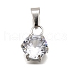 304 Stainless Steel Pave Cubic Zirconia Pendants STAS-B086-12P-01-1