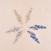 FIBLOOM 3 Pairs 3 Colors Sparkling Rhinestone Leafy Branch Dangle Stud Earrings EJEW-FI0001-90-3