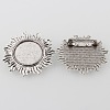 Vintage Alloy Sun Brooch Cabochon Bezel Settings X-PALLOY-O038-43AS-1