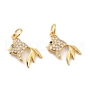 Brass Micro Pave Cubic Zirconia Pendants ZIRC-P091-12G-RS-1