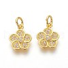 Brass Micro Pave Cubic Zirconia Charms ZIRC-J021-17G-RS-1